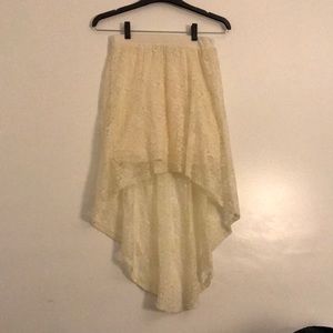 Cream High low skirt